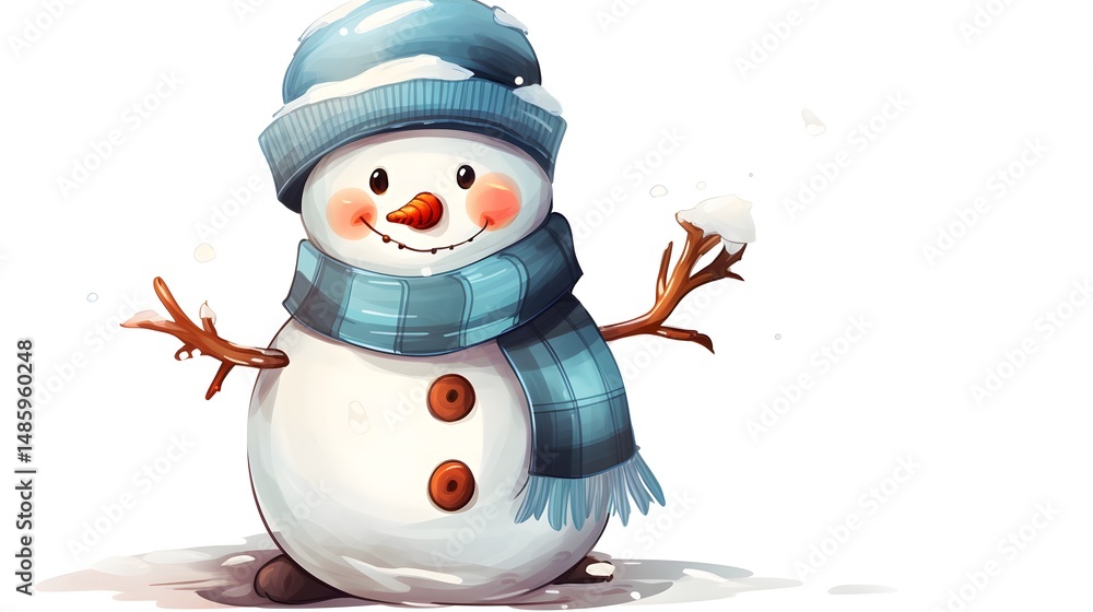 Cute Little Snowman at School Desk Vector Illustration for Winter Learning Activities Cute Little Snowman at School Desk Vector Illustration for Winter Learning Activities
