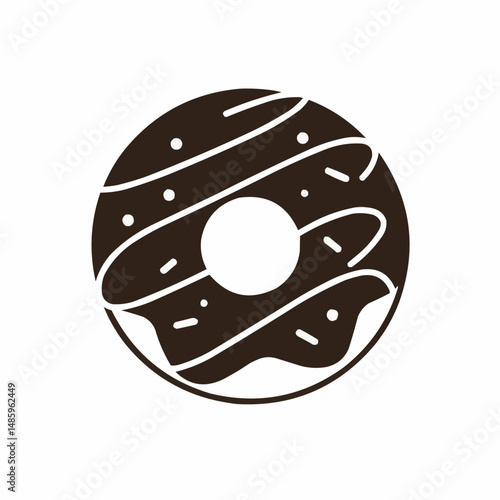 Part of a sweet baked ring with frosting and sprinkle accents at the right corner