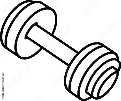 Dumbbell Silhouette Vector Illustration In White Background