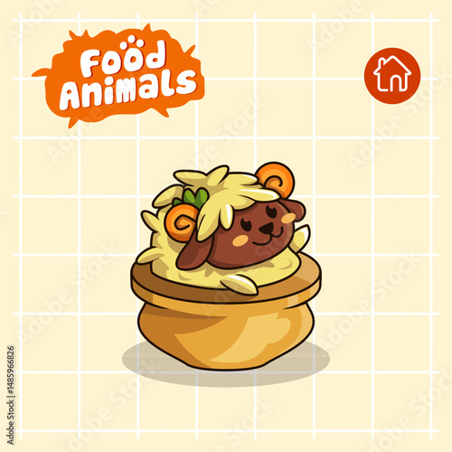 lamb mandi cartoon mascot logo character