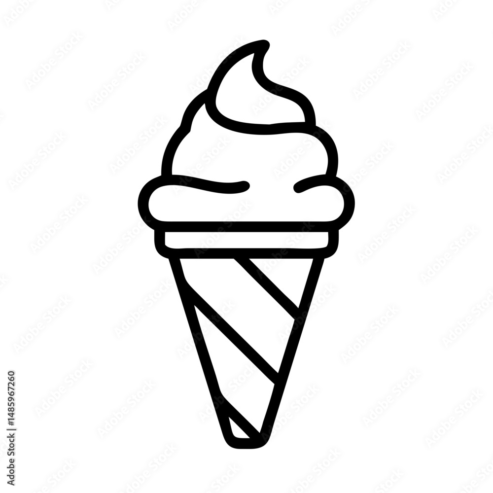 ice cream cone icon on transparent background for web and graphic design ice cream cone icon on transparent background for web and graphic design