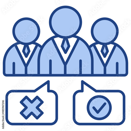 Dicision Making Blue Icon