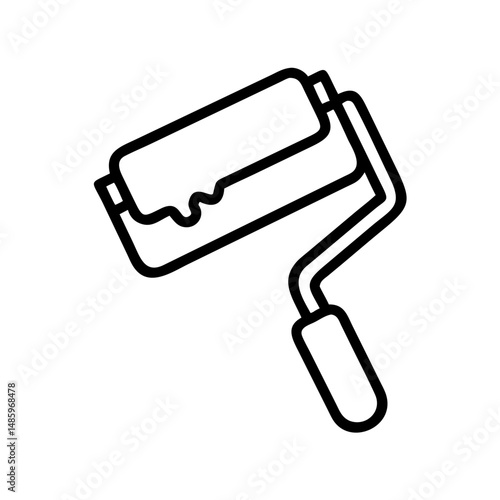 paint roller icon on transparent background for web and graphic design