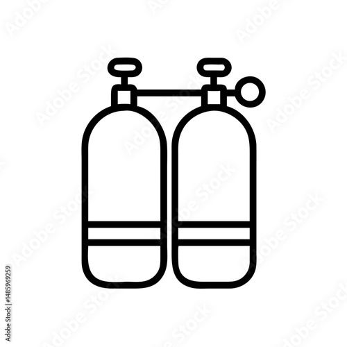 scuba tanks icon on transparent background for web and graphic design