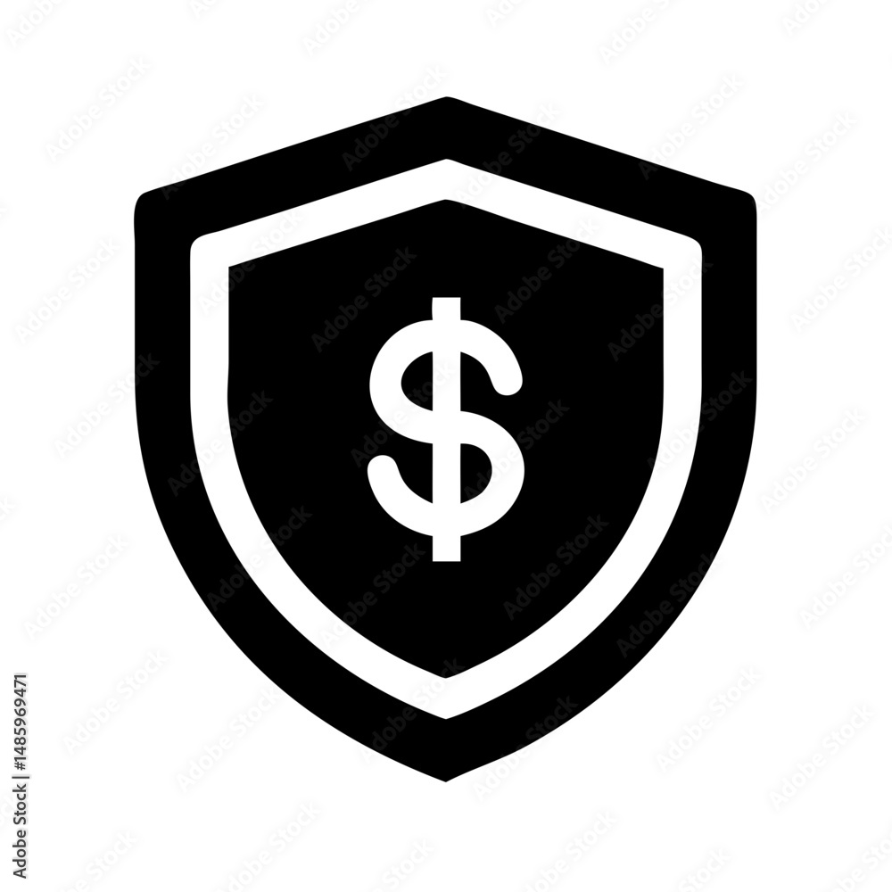 shield with dollar icon silhouette on transparent background for web and graphic design shield with dollar icon silhouette on transparent background for web and graphic design