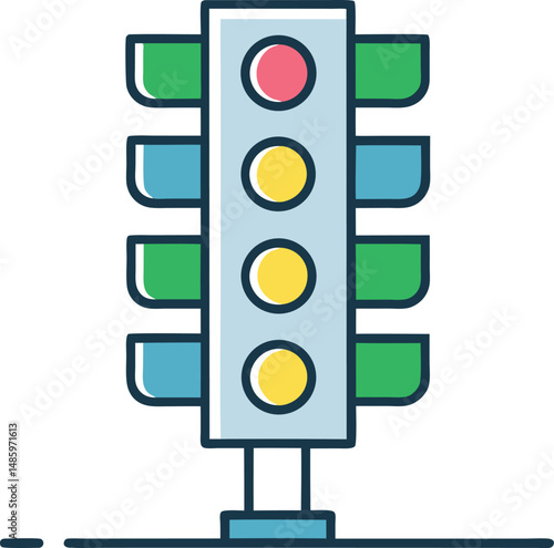 A green traffic light signals go on the road with its bright lamp, a vital traffic control symbol for safety