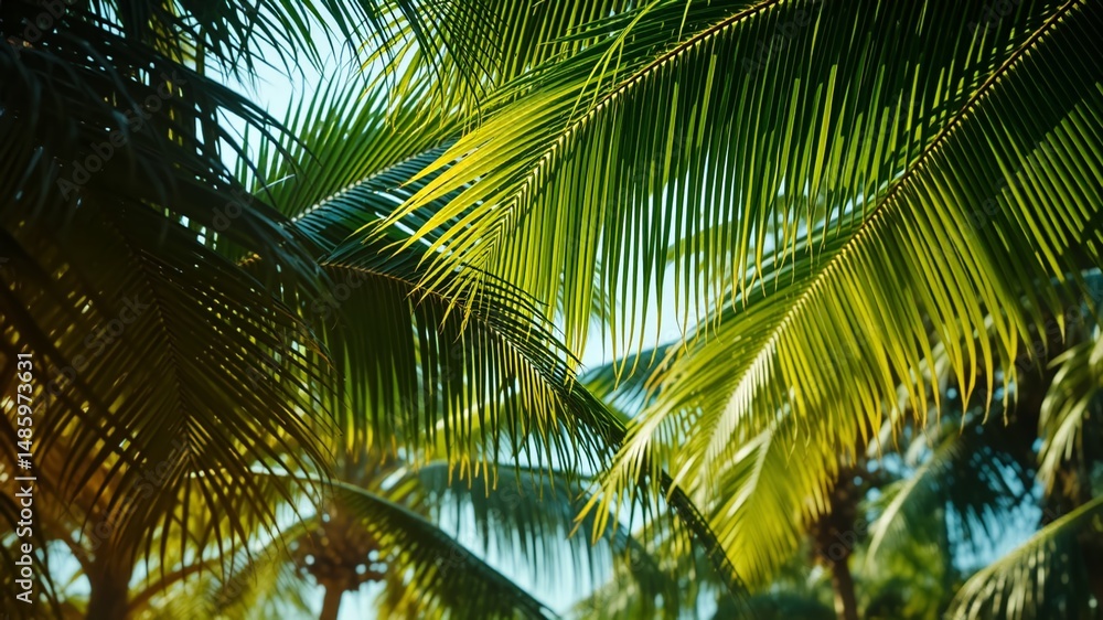 Fototapeta premium Tropical Palm Grove - Dotted Design