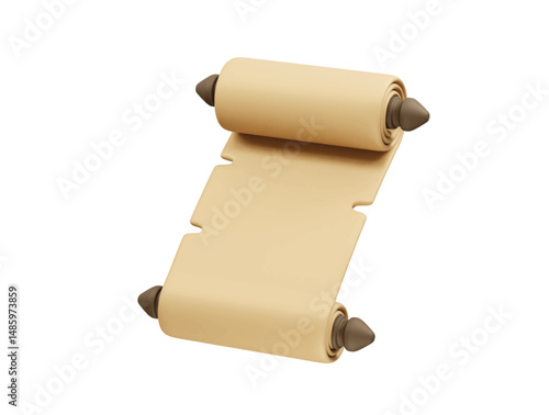 old scroll paper icon 3d. Ancient Scroll paper 3d icon illustration render
