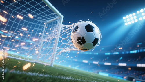 Soccer Ball - Football World Cup 2025, Poster Label Banner Realistic 4K Stock Image, Full HD Photo Download