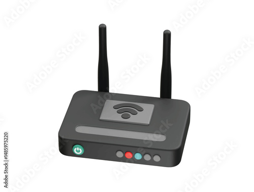 wireless router icon illustration 3d. Wi-Fi router icon 3d