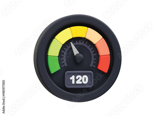 Speedometer Gauge icon illustration 3d render