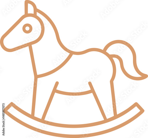 modern line drawing of a rocking horse.