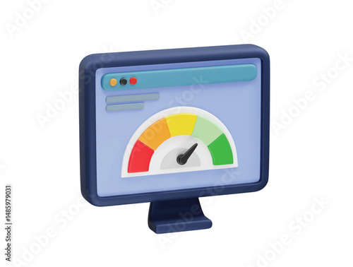 Website Speed Optimization 3D Icon illustration rendering