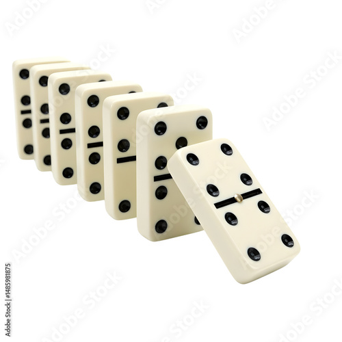 Falling Dominoes in a Chain Reaction on Black  
