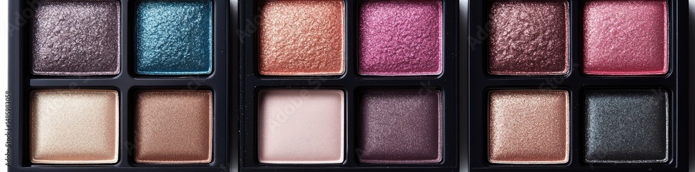 Fototapeta premium Nine-pan eyeshadow palette with various shades