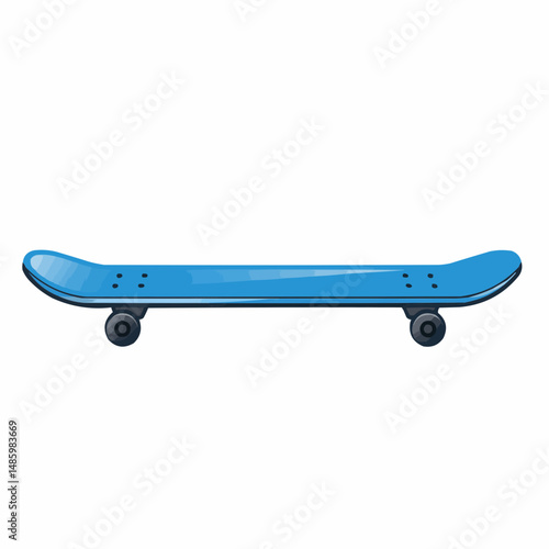 Abstract illustration of a blue snowshoe with black hinges on a white background