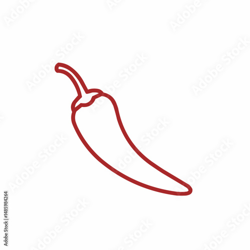 A simple line drawing of a red pepper, isolated on a white background