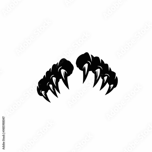 Black silhouettes of mythical snakes in a cartoon vector style, on white backdrop