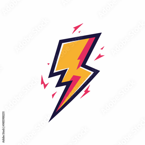 Free Download Electric flash logo design with black, yellow, and pink colors - GFXLoad