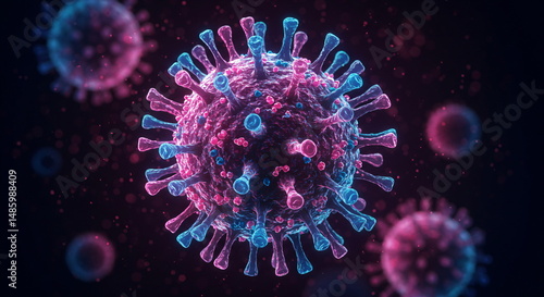 Fotografie Microscope view of virus particle