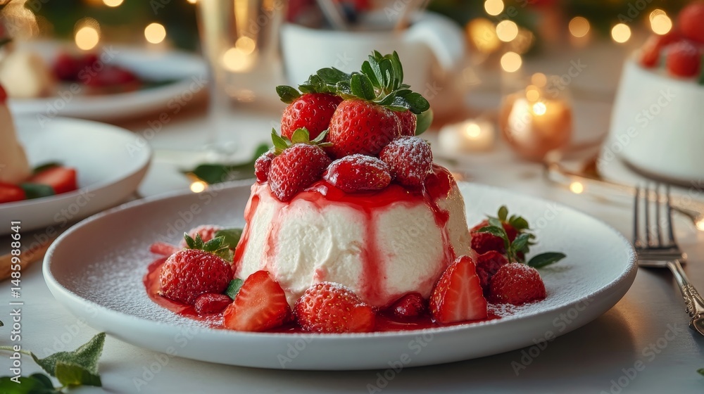 Delicious strawberry drink dessert featuring red fruit enchanting setting with elegant presentation