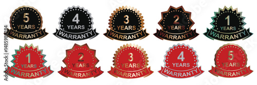 Warranty badge icon. Warranty Badge Set.