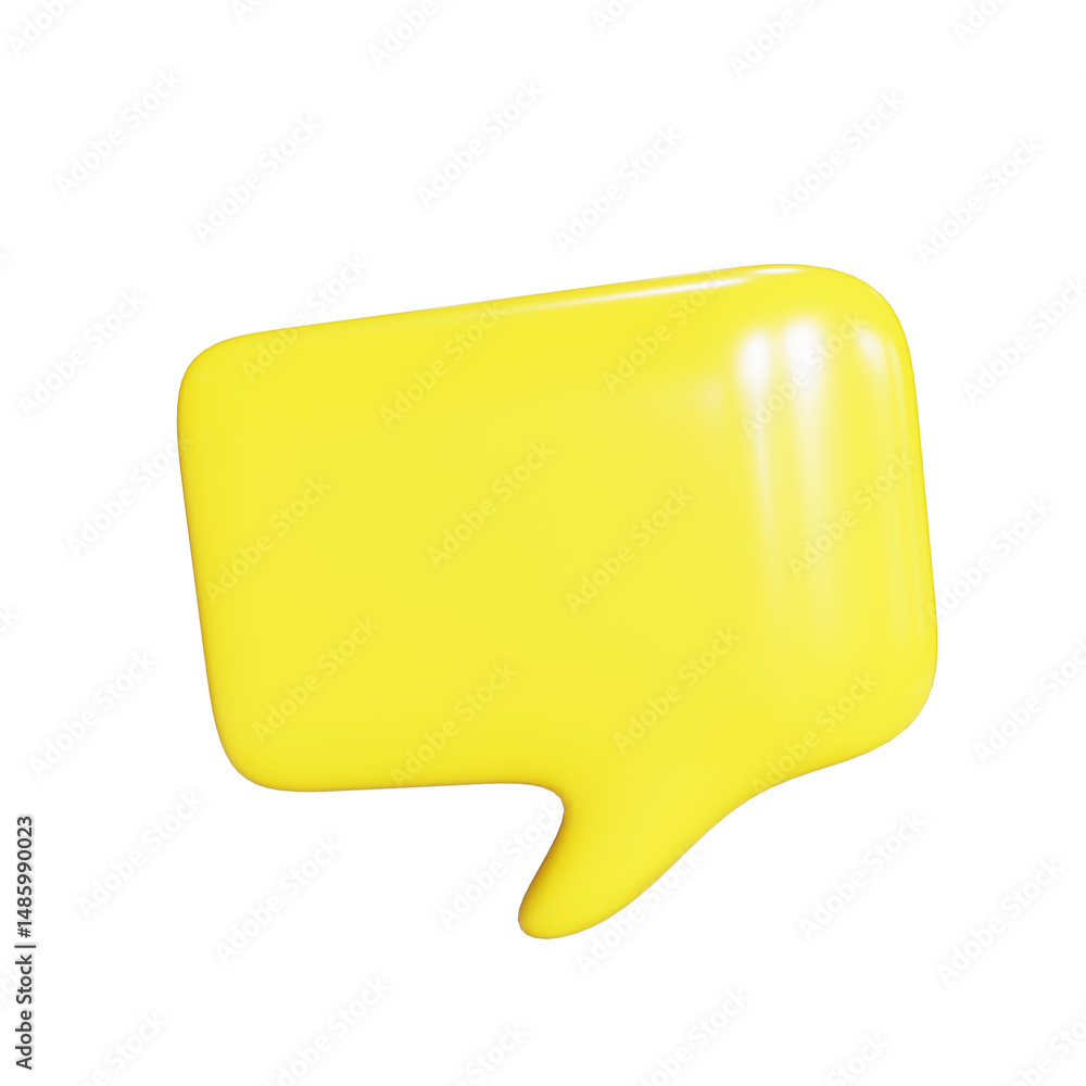 3d rendering of a yellow speech bubble on a black background. 3d rendering of a yellow speech bubble on a black background.