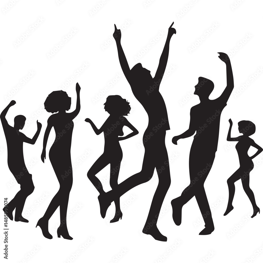Fototapeta premium dancing silhouette, editable vector image