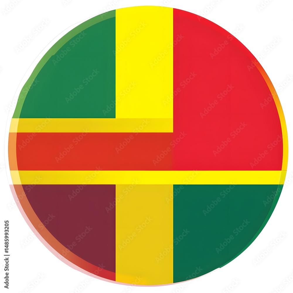 Fototapeta premium Round Flag of Bolivia Flat Vector Illustration for National Events
