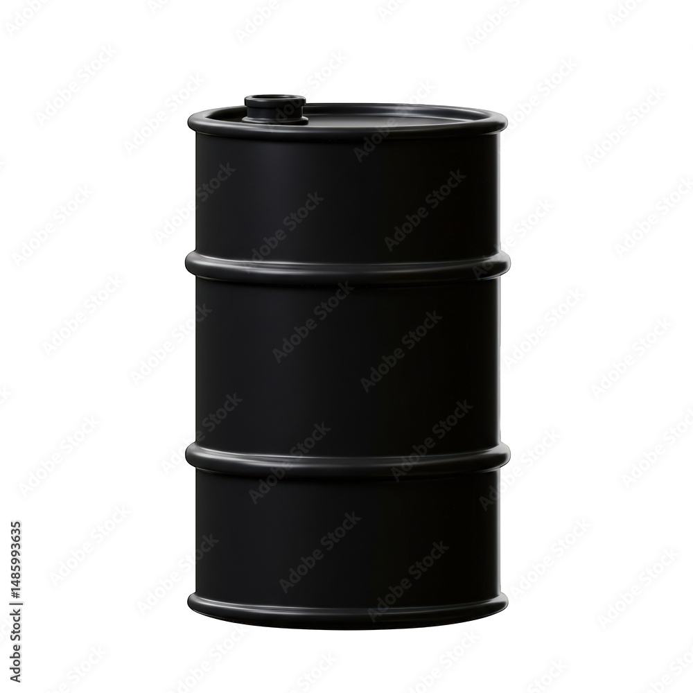 Black Oil Drum: Industrial Storage Container Isolated on transparent background Black Oil Drum: Industrial Storage Container Isolated on transparent background