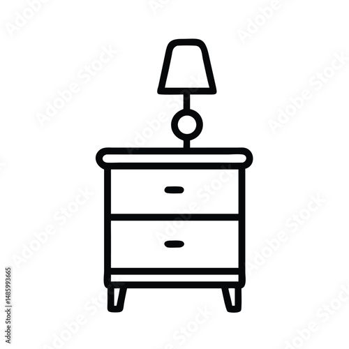 nightstand line art vector 