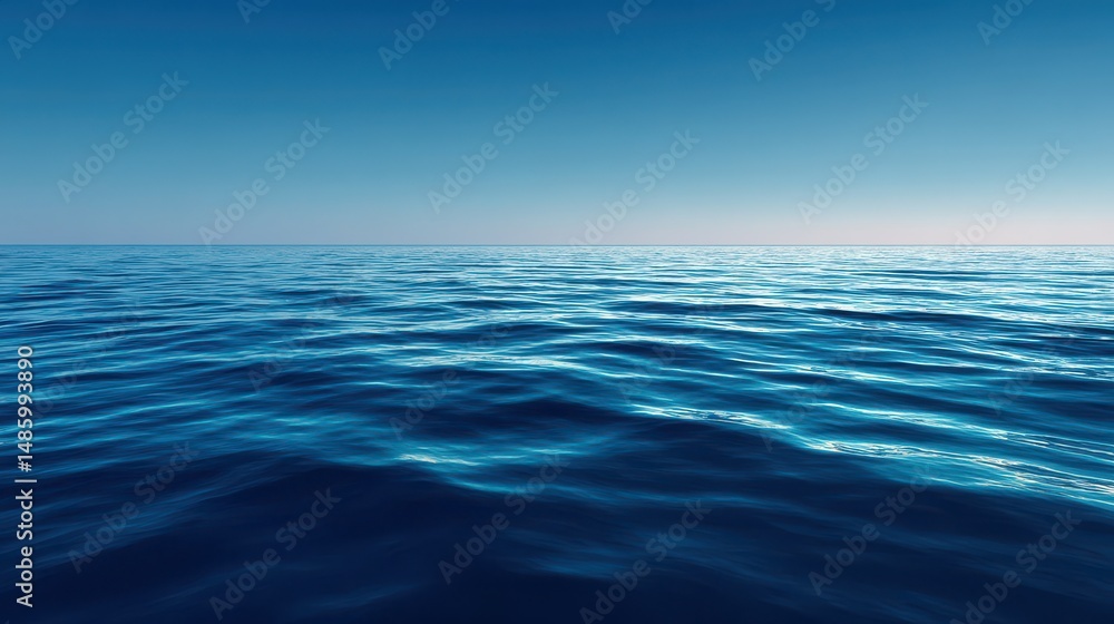 Obraz premium Ultra quality image of mesmerizing, blue, ocean, serene, nature, A beautiful and serene image of a gradient background showcasing the mesmerizing shades of ocean blue water from an.