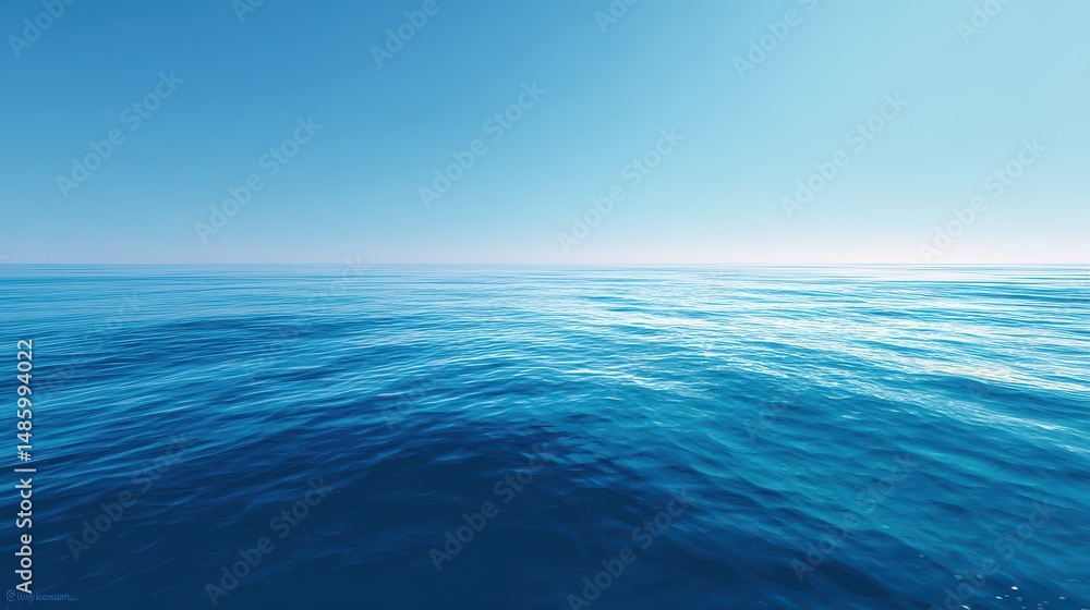 Obraz premium Ultra quality image of mesmerizing, blue, ocean, serene, nature, A beautiful and serene image of a gradient background showcasing the mesmerizing shades of ocean blue water from an.