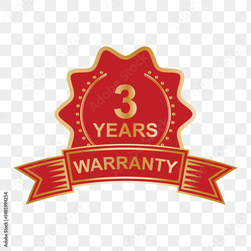 Warranty badge icon. Warranty golden and silver badge isolated on white background stock illustration