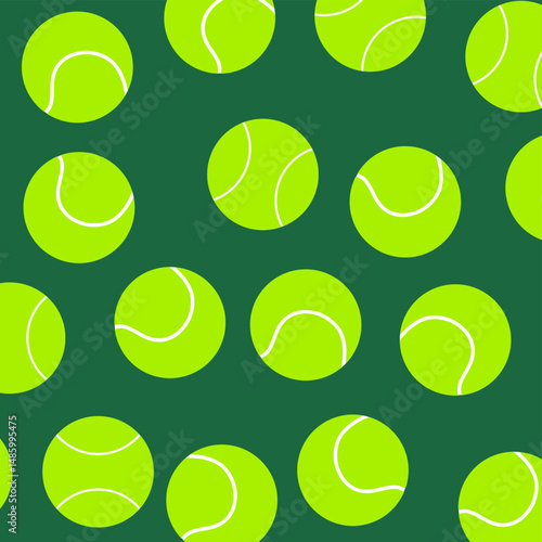 Tennis ball pattern. Vector seamless pattern or background with tennis balls