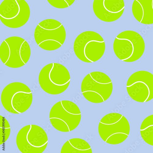 Tennis ball pattern. Vector seamless pattern or background with tennis balls
