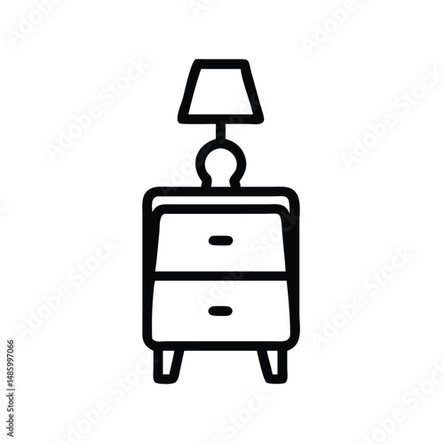 nightstand line art vector 