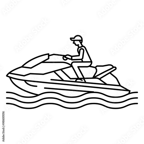 Man riding a jet ski icon