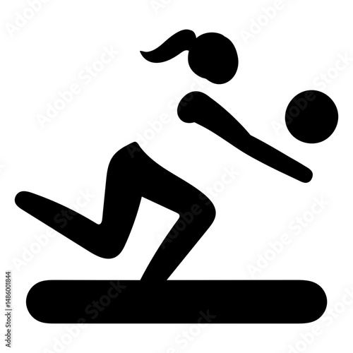 Woman sport pictogram beachball defending