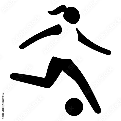 Girl playing soccer sport