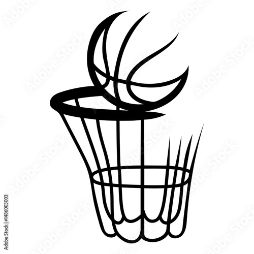 Basket and ball stroke