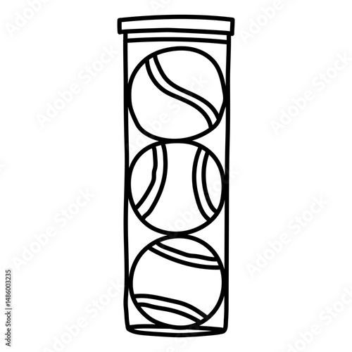 Tennis ball canister stroke outline