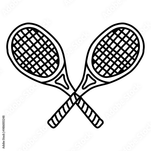 Tennis racquets stroke outline