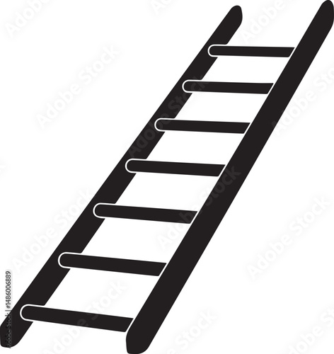 Ladder Silhouette Black vector in image