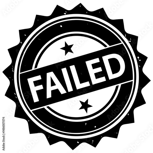 Failed stamp with stars silhouette vector illustration