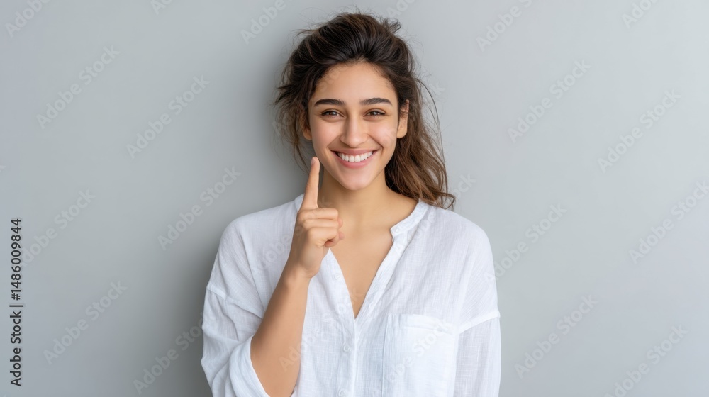 Confident Woman Smiling with Poise Confident Woman Smiling with Poise