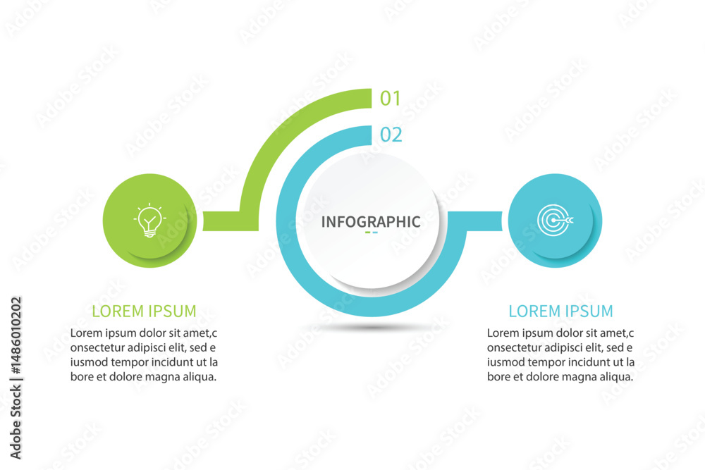 Naklejka premium Business infographics. Infographics with 2 steps or options