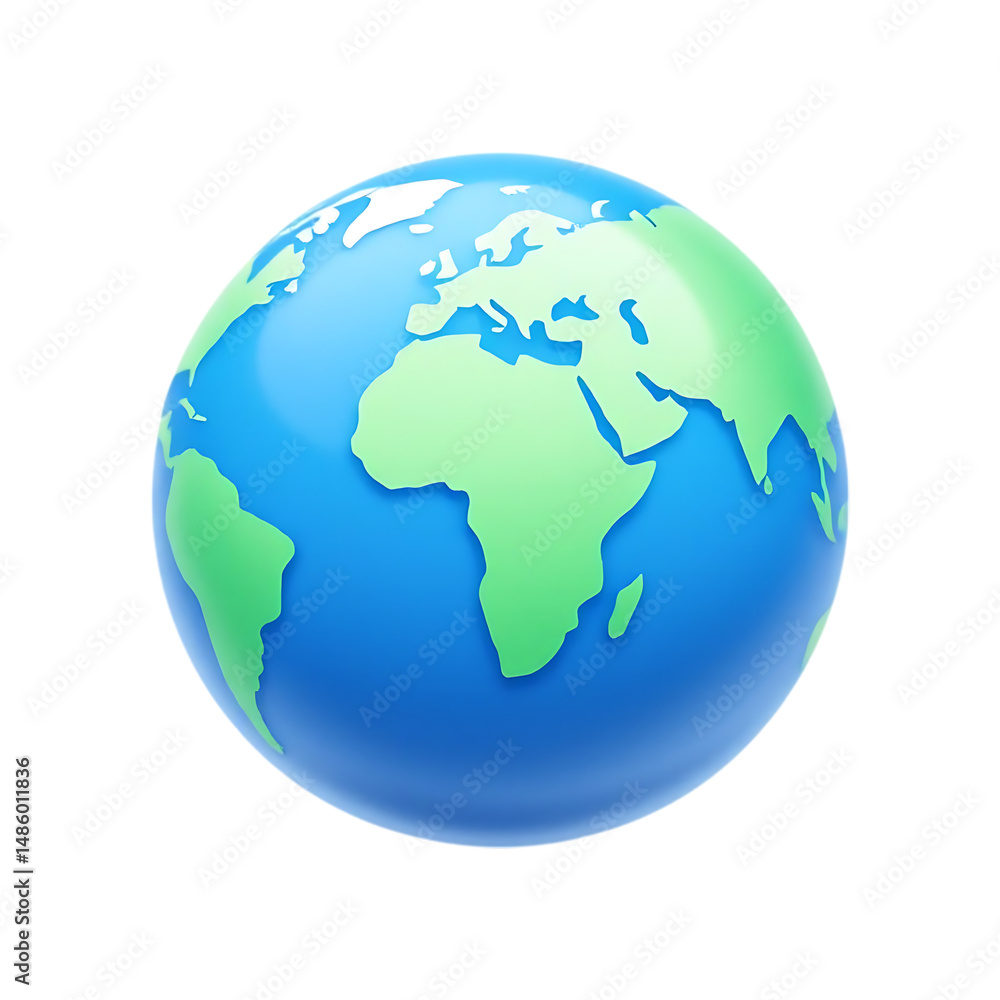 Naklejka premium Simple 3D globe illustration.