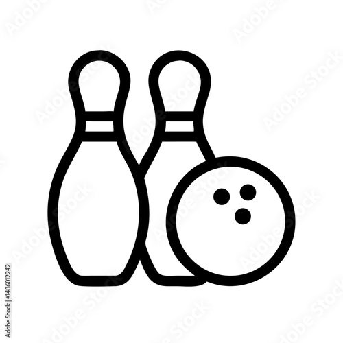 Icon of a bowling ball and pins representing the sport