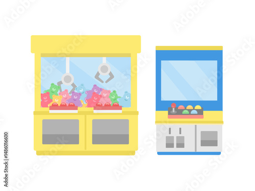 ゲームセンター  クレーンゲーム  アーケードゲーム イラスト